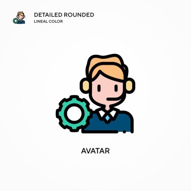 Avatar vektör simgesi. Modern vektör illüstrasyon kavramları. Düzenlemesi ve kişiselleştirmesi kolay.