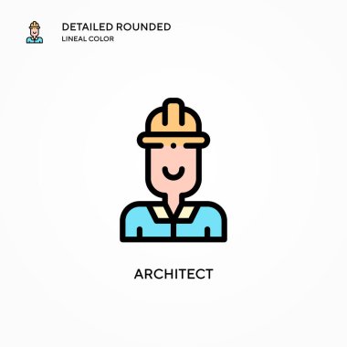 Mimari vektör simgesi. Modern vektör illüstrasyon kavramları. Düzenlemesi ve kişiselleştirmesi kolay.