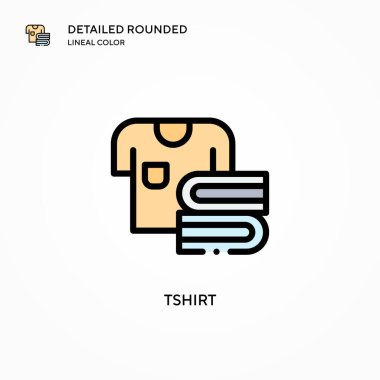 Tshirt vektör simgesi. Modern vektör illüstrasyon kavramları. Düzenlemesi ve kişiselleştirmesi kolay.