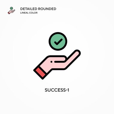 Başarı-1 vektör simgesi. Modern vektör illüstrasyon kavramları. Düzenlemesi ve kişiselleştirmesi kolay.