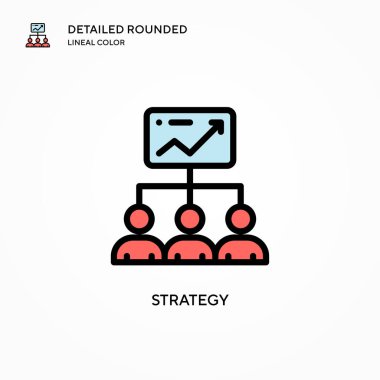 Strateji vektör simgesi. Modern vektör illüstrasyon kavramları. Düzenlemesi ve kişiselleştirmesi kolay.