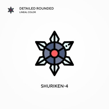 Shuriken-4 vektör simgesi. Modern vektör illüstrasyon kavramları. Düzenlemesi ve kişiselleştirmesi kolay.