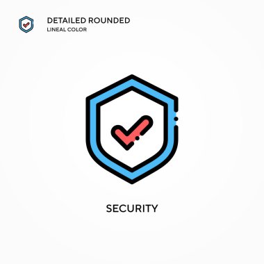 Güvenlik vektör simgesi. Modern vektör illüstrasyon kavramları. Düzenlemesi ve kişiselleştirmesi kolay.