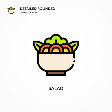 Salata vektör simgesi. Modern vektör illüstrasyon kavramları. Düzenlemesi ve kişiselleştirmesi kolay.
