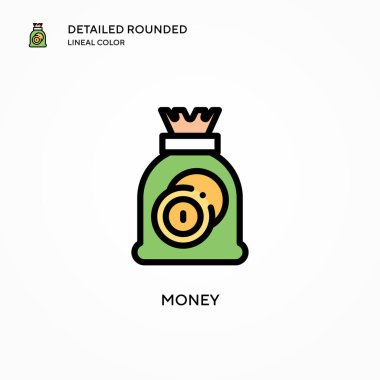 Para vektör simgesi. Modern vektör illüstrasyon kavramları. Düzenlemesi ve kişiselleştirmesi kolay.