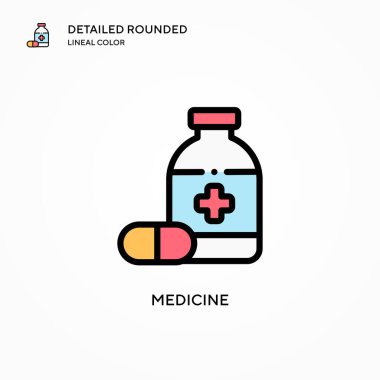 İlaç vektör simgesi. Modern vektör illüstrasyon kavramları. Düzenlemesi ve kişiselleştirmesi kolay.