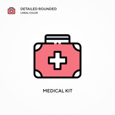 Tıbbi malzeme vektör ikonu. Modern vektör illüstrasyon kavramları. Düzenlemesi ve kişiselleştirmesi kolay.