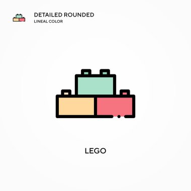 Lego vektör simgesi. Modern vektör illüstrasyon kavramları. Düzenlemesi ve kişiselleştirmesi kolay.