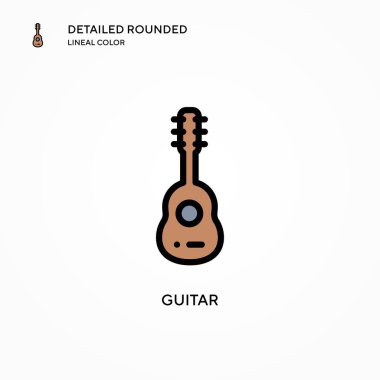 Gitar vektör simgesi. Modern vektör illüstrasyon kavramları. Düzenlemesi ve kişiselleştirmesi kolay.