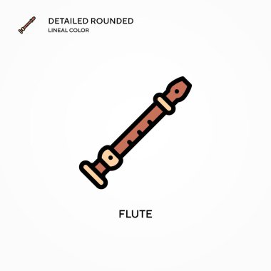 Flüt vektör simgesi. Modern vektör illüstrasyon kavramları. Düzenlemesi ve kişiselleştirmesi kolay.