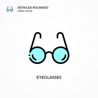 Gözlük vektör simgesi. Modern vektör illüstrasyon kavramları. Düzenlemesi ve kişiselleştirmesi kolay.