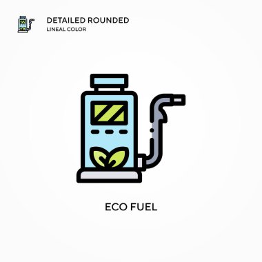 Eko yakıt vektör ikonu. Modern vektör illüstrasyon kavramları. Düzenlemesi ve kişiselleştirmesi kolay.