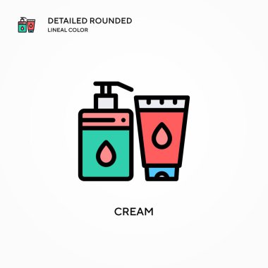 Krem vektör simgesi. Modern vektör illüstrasyon kavramları. Düzenlemesi ve kişiselleştirmesi kolay.