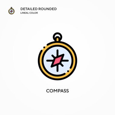 Pusula vektör simgesi. Modern vektör illüstrasyon kavramları. Düzenlemesi ve kişiselleştirmesi kolay.