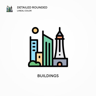 Bina vektör simgesi. Modern vektör illüstrasyon kavramları. Düzenlemesi ve kişiselleştirmesi kolay.