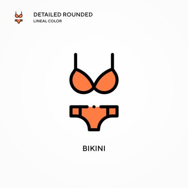 Bikini vektör simgesi. Modern vektör illüstrasyon kavramları. Düzenlemesi ve kişiselleştirmesi kolay.