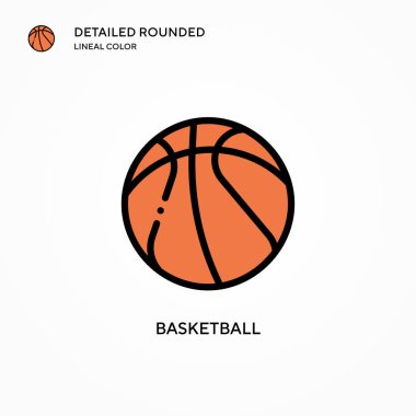 Basketbol vektör ikonu. Modern vektör illüstrasyon kavramları. Düzenlemesi ve kişiselleştirmesi kolay.