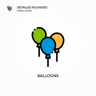 Balon vektör simgesi. Modern vektör illüstrasyon kavramları. Düzenlemesi ve kişiselleştirmesi kolay.