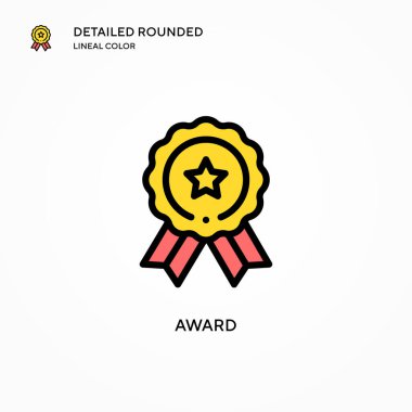 Ödül vektör ikonu. Modern vektör illüstrasyon kavramları. Düzenlemesi ve kişiselleştirmesi kolay.