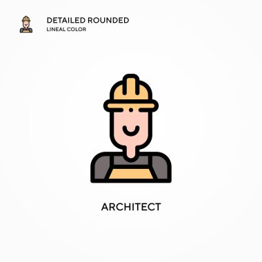 Mimari vektör simgesi. Modern vektör illüstrasyon kavramları. Düzenlemesi ve kişiselleştirmesi kolay.