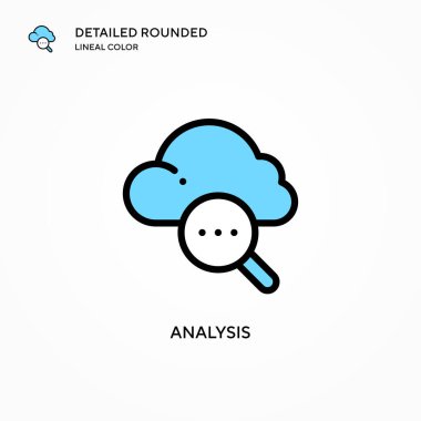 Analiz vektör simgesi. Modern vektör illüstrasyon kavramları. Düzenlemesi ve kişiselleştirmesi kolay.
