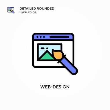Web tasarım vektör simgesi. Modern vektör illüstrasyon kavramları. Düzenlemesi ve kişiselleştirmesi kolay.