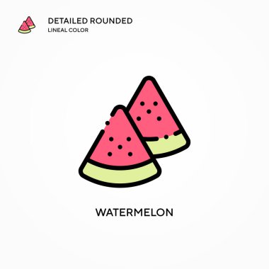 Karpuz vektör simgesi. Modern vektör illüstrasyon kavramları. Düzenlemesi ve kişiselleştirmesi kolay.
