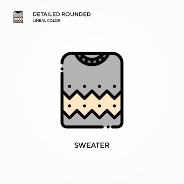 Süveter vektör simgesi. Modern vektör illüstrasyon kavramları. Düzenlemesi ve kişiselleştirmesi kolay.