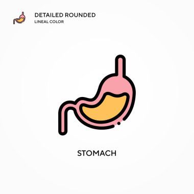 Mide vektör simgesi. Modern vektör illüstrasyon kavramları. Düzenlemesi ve kişiselleştirmesi kolay.