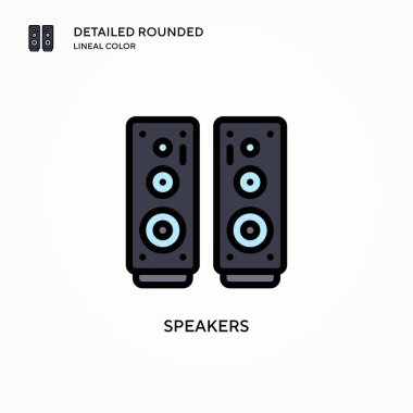 Hoparlörler vektör simgesi. Modern vektör illüstrasyon kavramları. Düzenlemesi ve kişiselleştirmesi kolay.