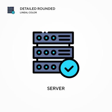 Sunucu vektör simgesi. Modern vektör illüstrasyon kavramları. Düzenlemesi ve kişiselleştirmesi kolay.