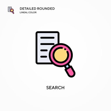 Arama vektör simgesi. Modern vektör illüstrasyon kavramları. Düzenlemesi ve kişiselleştirmesi kolay.