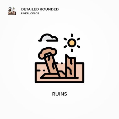 Vektör simgesini mahveder. Modern vektör illüstrasyon kavramları. Düzenlemesi ve kişiselleştirmesi kolay.