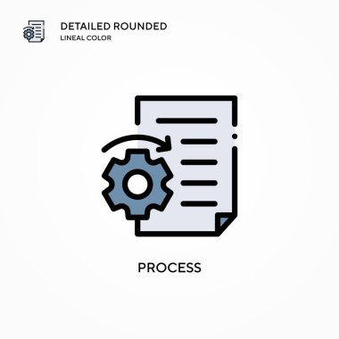İşlem vektör simgesi. Modern vektör illüstrasyon kavramları. Düzenlemesi ve kişiselleştirmesi kolay.