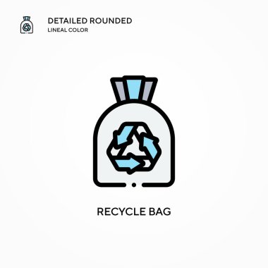Torba vektör simgesini geri dönüştür. Modern vektör illüstrasyon kavramları. Düzenlemesi ve kişiselleştirmesi kolay.