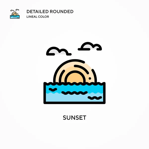 Sunset Vector Icon Modern Vector Illustration Concepts Easy Edit Customize — Stock Vector