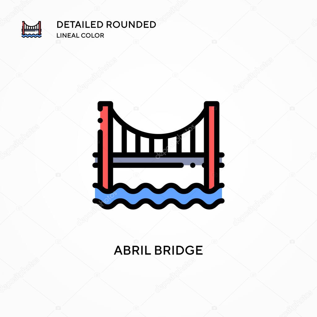 Abril bridge vector icon. Modern vector illustration concepts. Easy to edit and customize.
