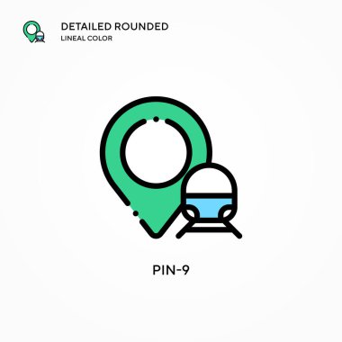 Pin-9 vektör simgesi. Modern vektör illüstrasyon kavramları. Düzenlemesi ve kişiselleştirmesi kolay.
