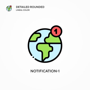Bildirim-1 vektör simgesi. Modern vektör illüstrasyon kavramları. Düzenlemesi ve kişiselleştirmesi kolay.