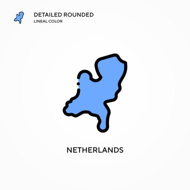 Hollanda vektör simgesi. Modern vektör illüstrasyon kavramları. Düzenlemesi ve kişiselleştirmesi kolay.