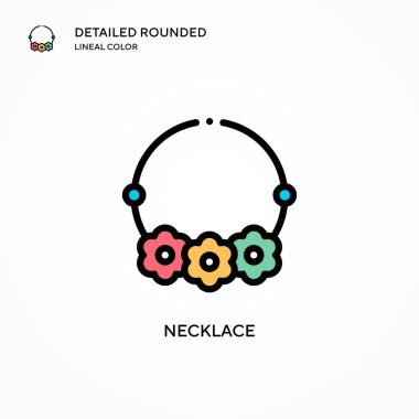 Kolye vektör simgesi. Modern vektör illüstrasyon kavramları. Düzenlemesi ve kişiselleştirmesi kolay.