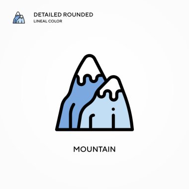 Dağ vektör simgesi. Modern vektör illüstrasyon kavramları. Düzenlemesi ve kişiselleştirmesi kolay.