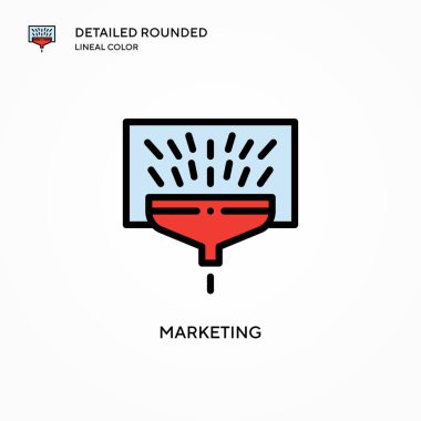 Pazarlama vektör simgesi. Modern vektör illüstrasyon kavramları. Düzenlemesi ve kişiselleştirmesi kolay.