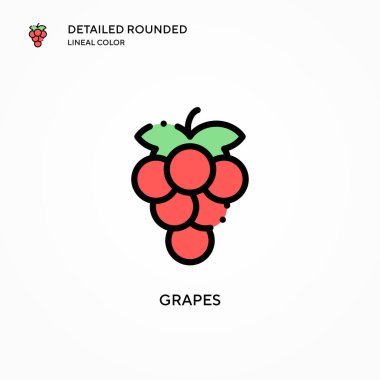 Üzüm vektör simgesi. Modern vektör illüstrasyon kavramları. Düzenlemesi ve kişiselleştirmesi kolay.