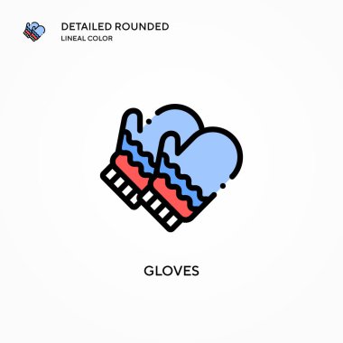 Eldiven vektör simgesi. Modern vektör illüstrasyon kavramları. Düzenlemesi ve kişiselleştirmesi kolay.