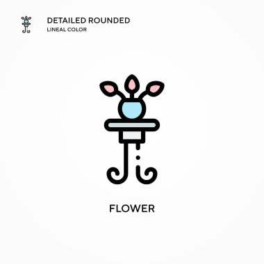 Çiçek vektör simgesi. Modern vektör illüstrasyon kavramları. Düzenlemesi ve kişiselleştirmesi kolay.