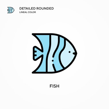 Balık vektör simgesi. Modern vektör illüstrasyon kavramları. Düzenlemesi ve kişiselleştirmesi kolay.