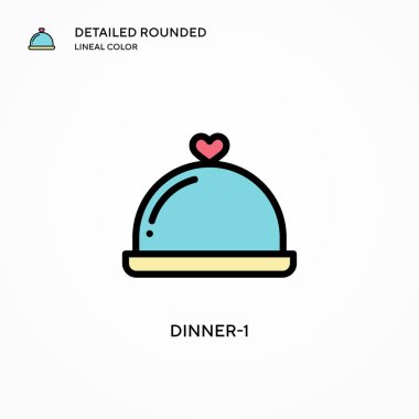 Akşam yemeği-1 vektör simgesi. Modern vektör illüstrasyon kavramları. Düzenlemesi ve kişiselleştirmesi kolay.