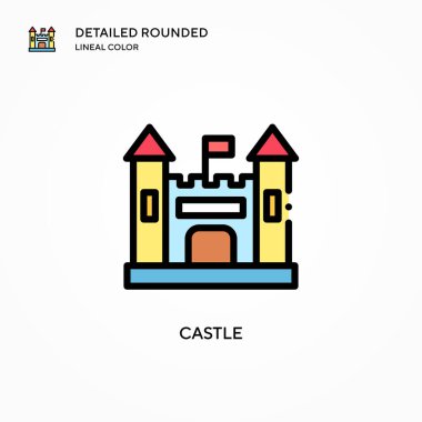 Castle vektör simgesi. Modern vektör illüstrasyon kavramları. Düzenlemesi ve kişiselleştirmesi kolay.
