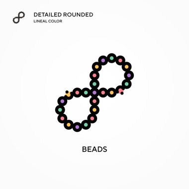 Boncuk vektör simgesi. Modern vektör illüstrasyon kavramları. Düzenlemesi ve kişiselleştirmesi kolay.